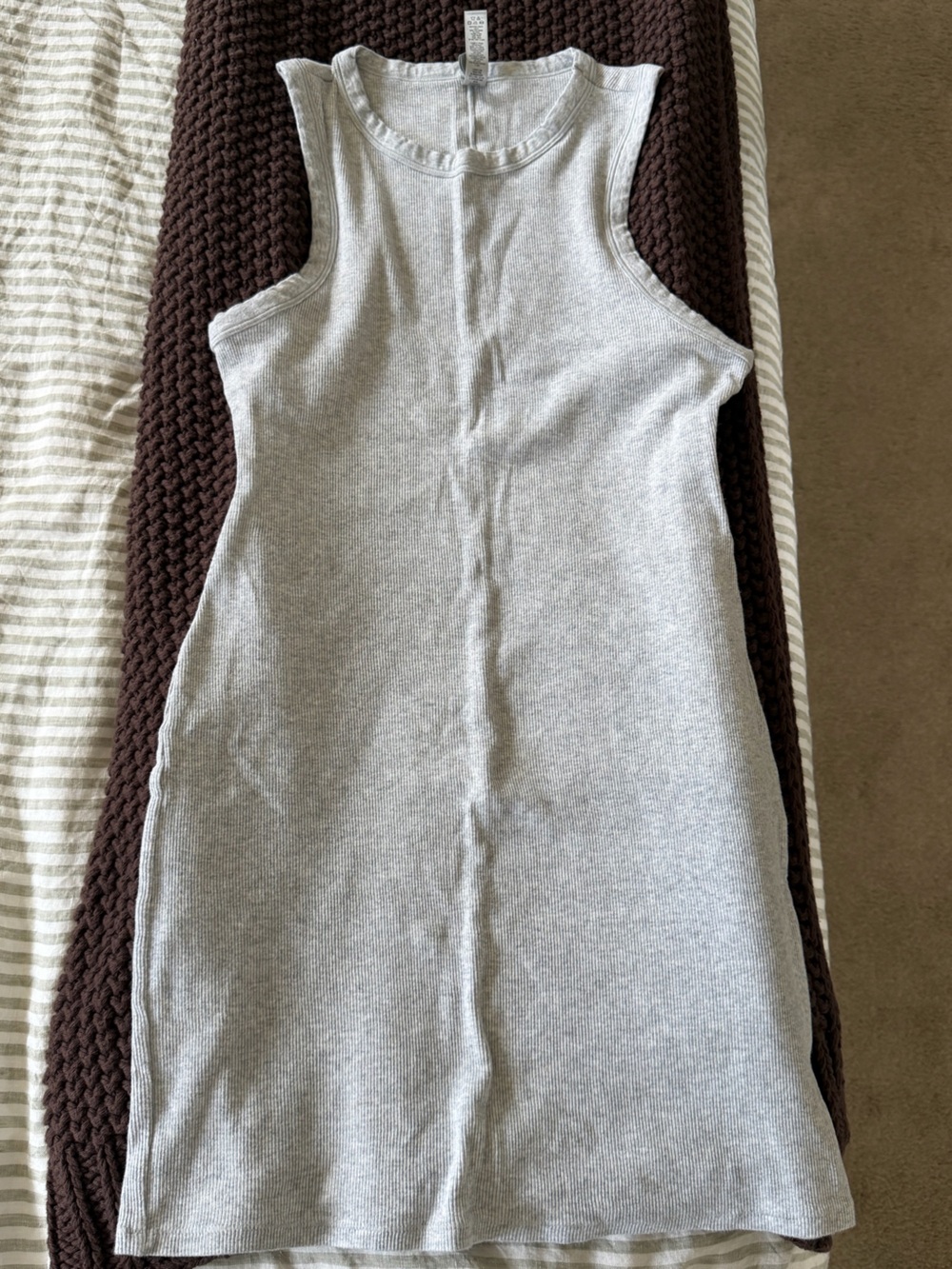 SKIMS Soft Ribbed Light Gray Women's Tank Top